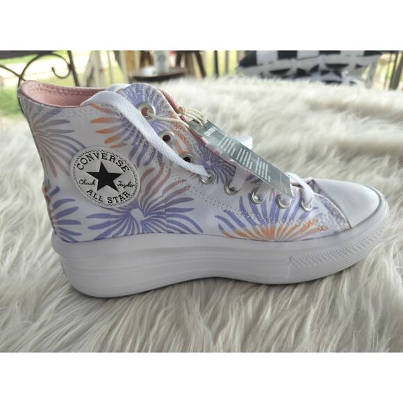 3903) Converse Women Chuck Taylor All Star Move Floral Platform Shoes Size US 9 - Picture 1 of 8